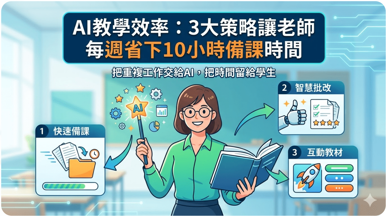 AI教學效率:3大策略讓老師每週省下10小時備課時間 3 AI教學效率:3大策略讓老師每週省下10小時備課時間